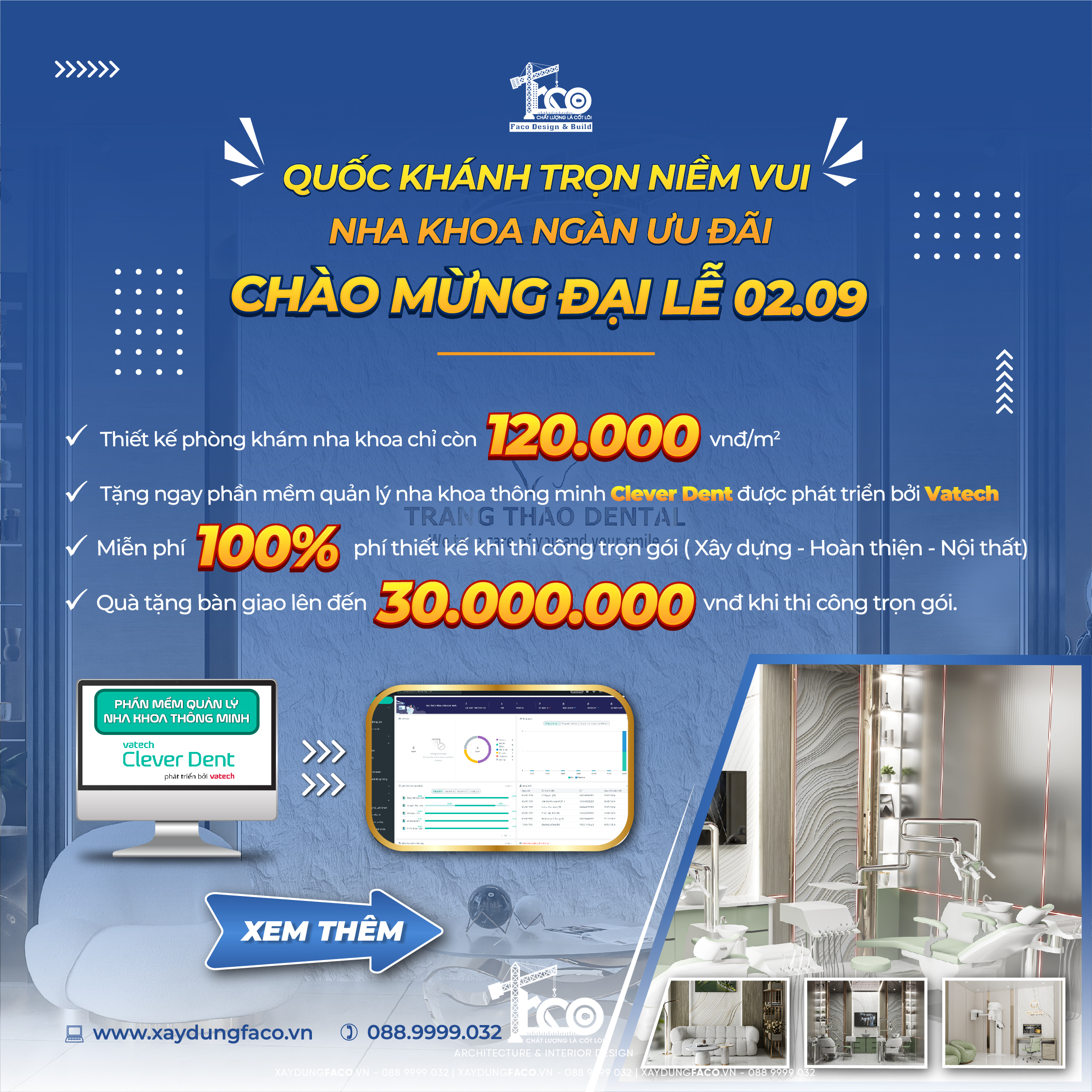 Thiết Kế Phòng Khám Nha Khoa Chỉ Còn 120.000 VNĐ/M2