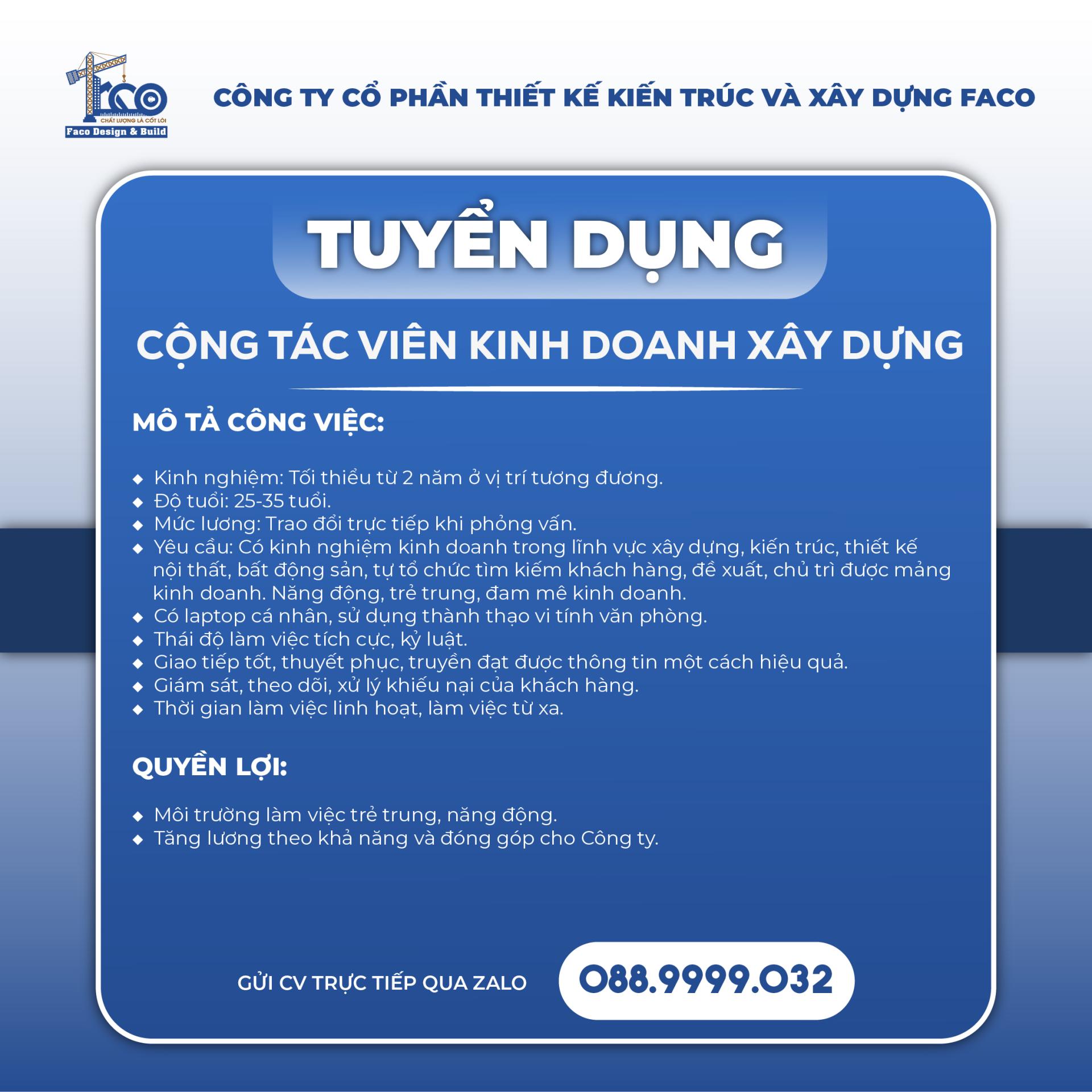 Mô tả công việc cộng tác viên kinh doanh xây dựng Mô tả công việc cộng tác viên kinh doanh xây dựng