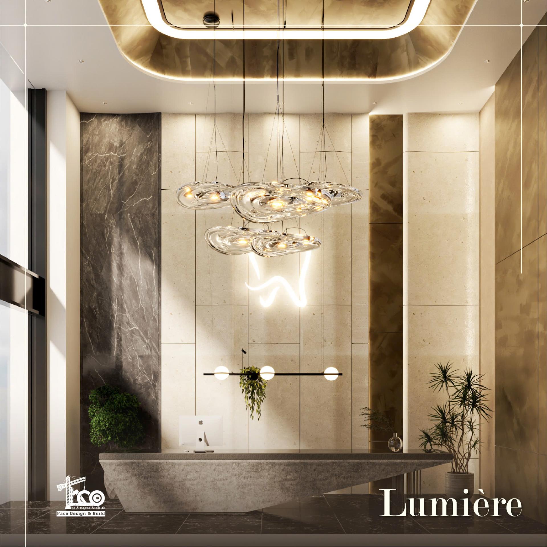 Tâm điểm của khu vực là quầy lễ tân được chế tác từ phiến đá marble nguyên khối. Tâm điểm của khu vực là quầy lễ tân được chế tác từ phiến đá marble nguyên khối.