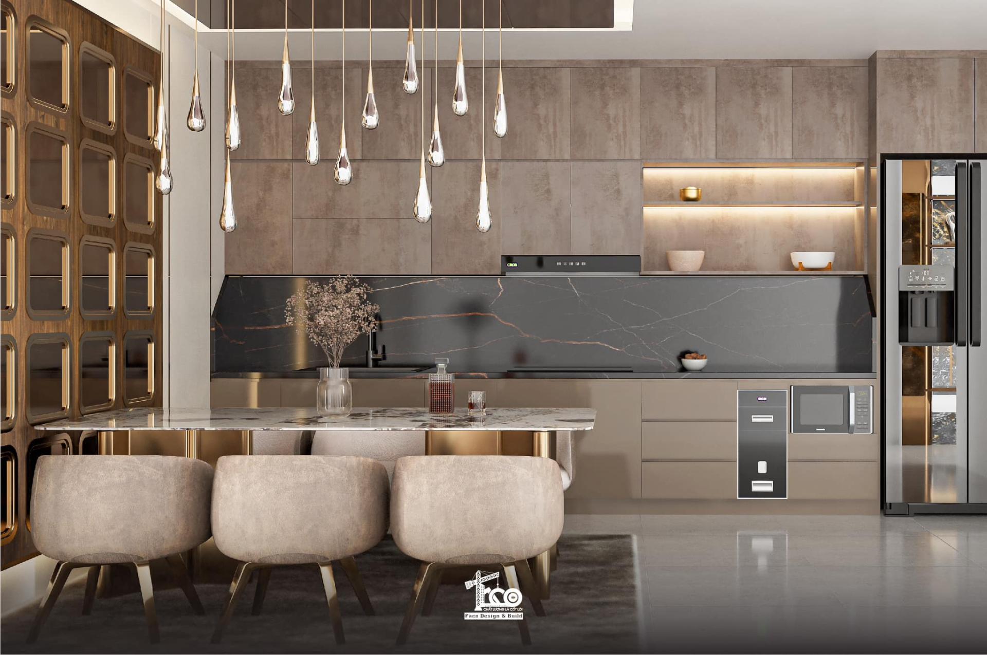 Thiết kế phòng bếp hiện đại, tối giản, tập trung tối ưu hóa công năng Thiết kế phòng bếp hiện đại, tối giản, tập trung tối ưu hóa công năng