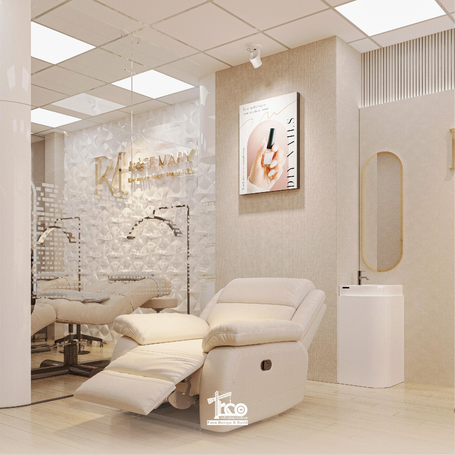 Tông trắng kem be làm màu chủ đạo spa Ms. Thảo Tông trắng kem be làm màu chủ đạo spa Ms. Thảo