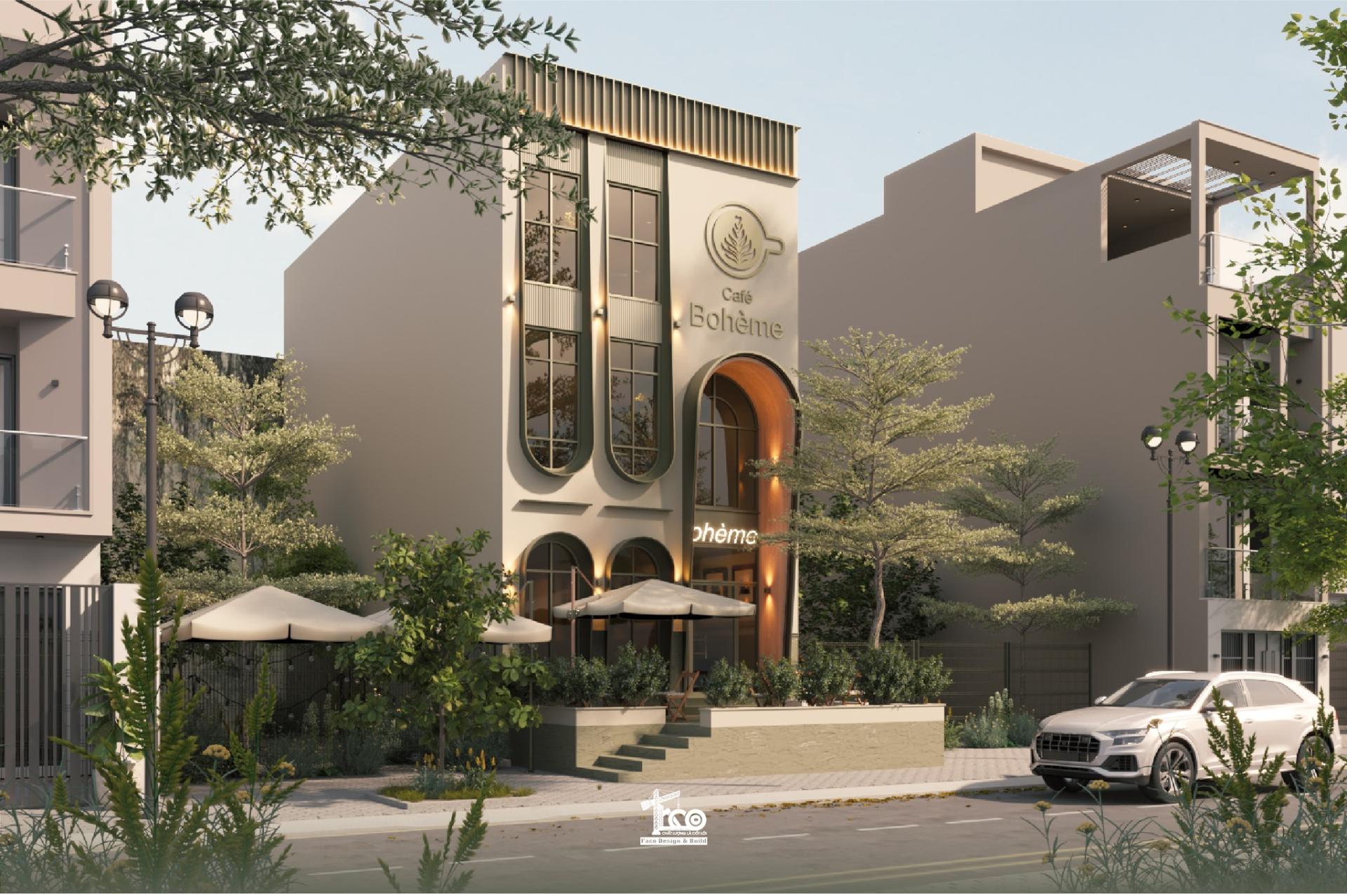 Thiết kế mặt tiền Boheme Cafe & Patisserie Thiết kế mặt tiền Boheme Cafe & Patisserie