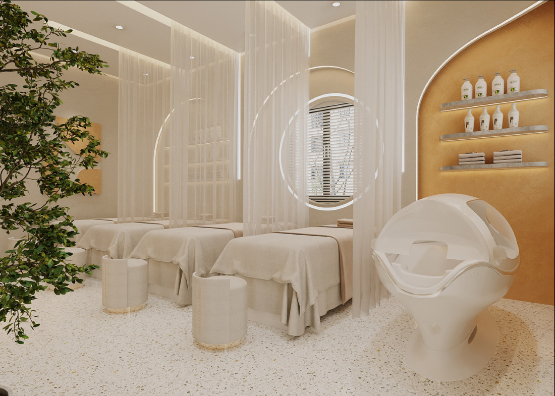Sử dụng màu cam đất làm màu điểm nhấn cho spa Sử dụng màu cam đất làm màu điểm nhấn cho spa