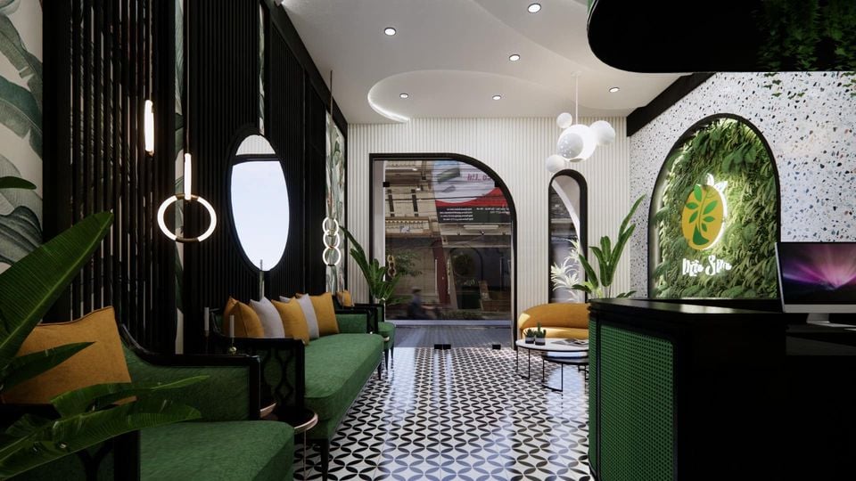 Sàn gạch bông cổ điển trong spa Indochine Sàn gạch bông cổ điển trong spa Indochine