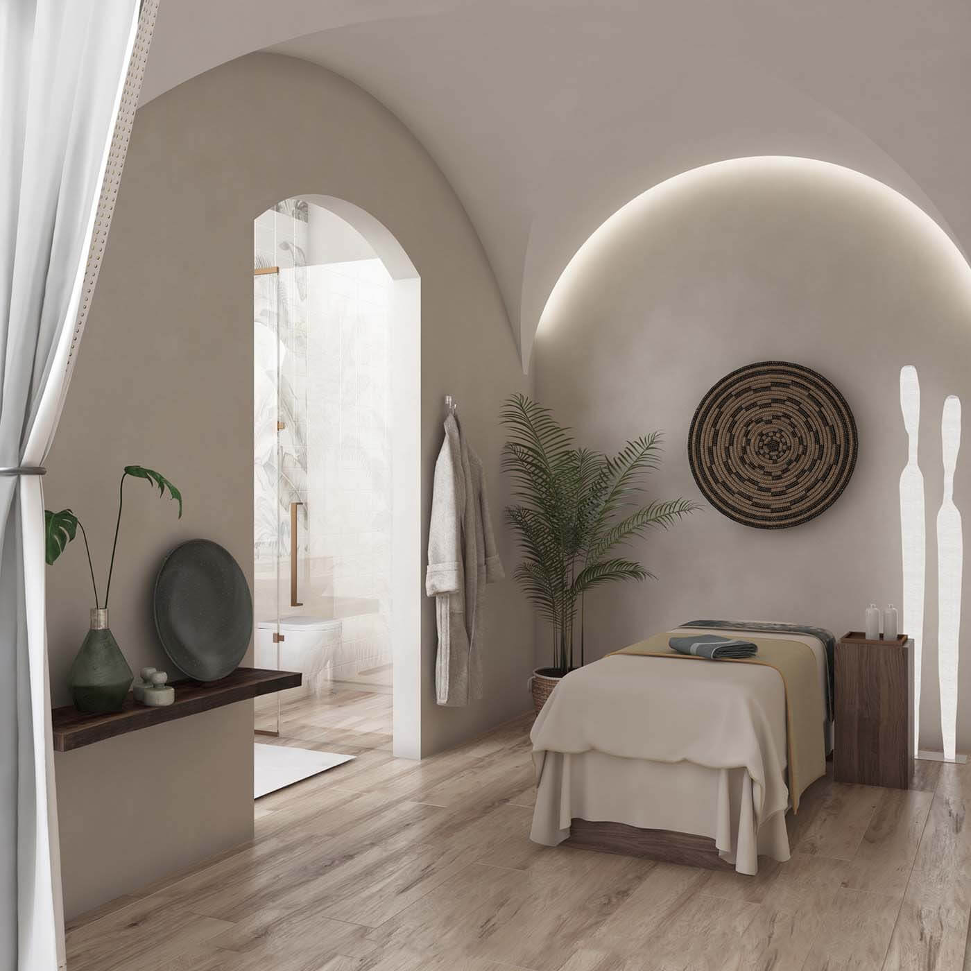 Màu trắng làm màu chủ đạo trong thiết kế spa Màu trắng làm màu chủ đạo trong thiết kế spa