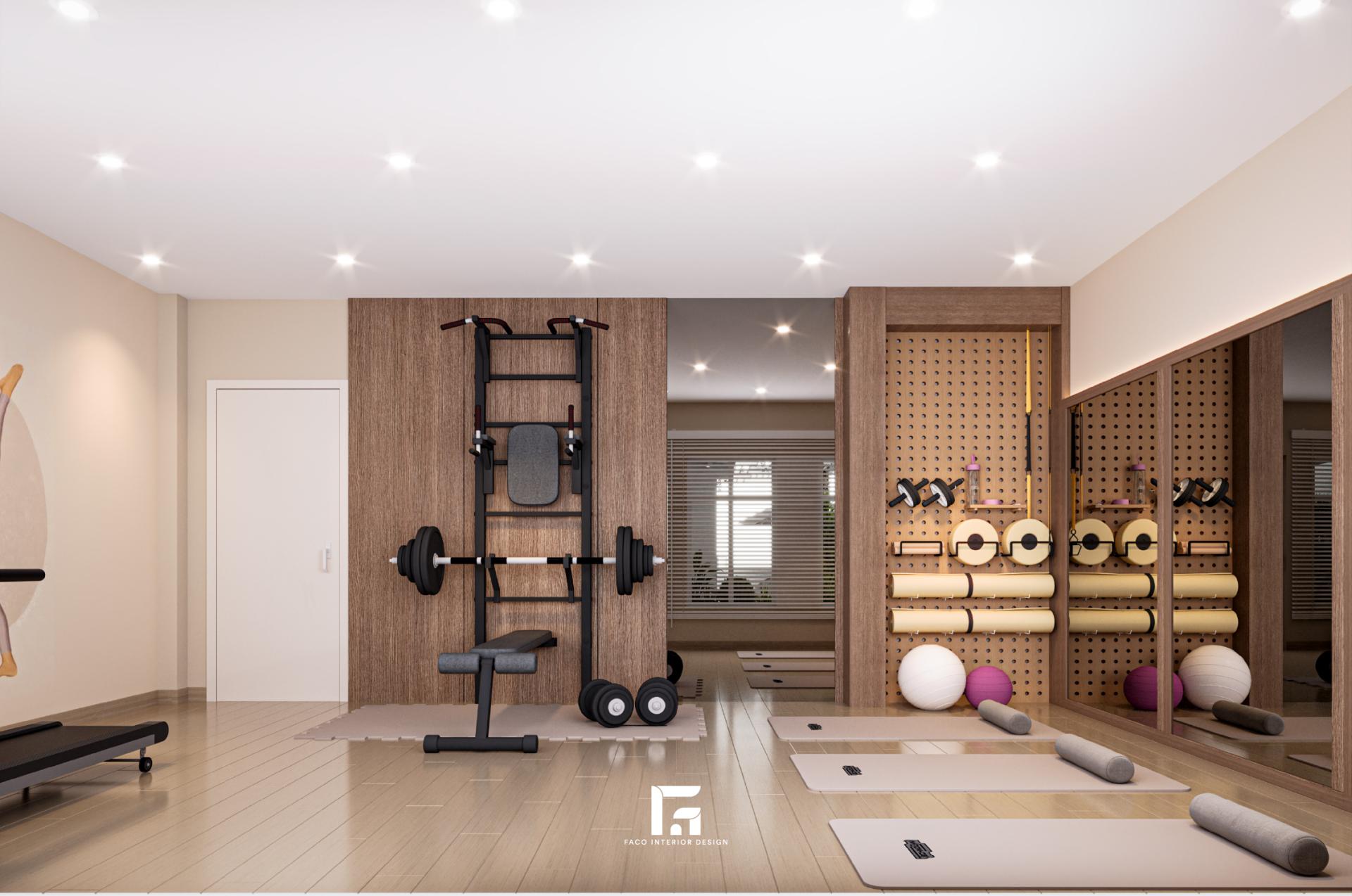 Phòng gym hạng sang với đầy đủ dụng cụ Phòng gym hạng sang với đầy đủ dụng cụ